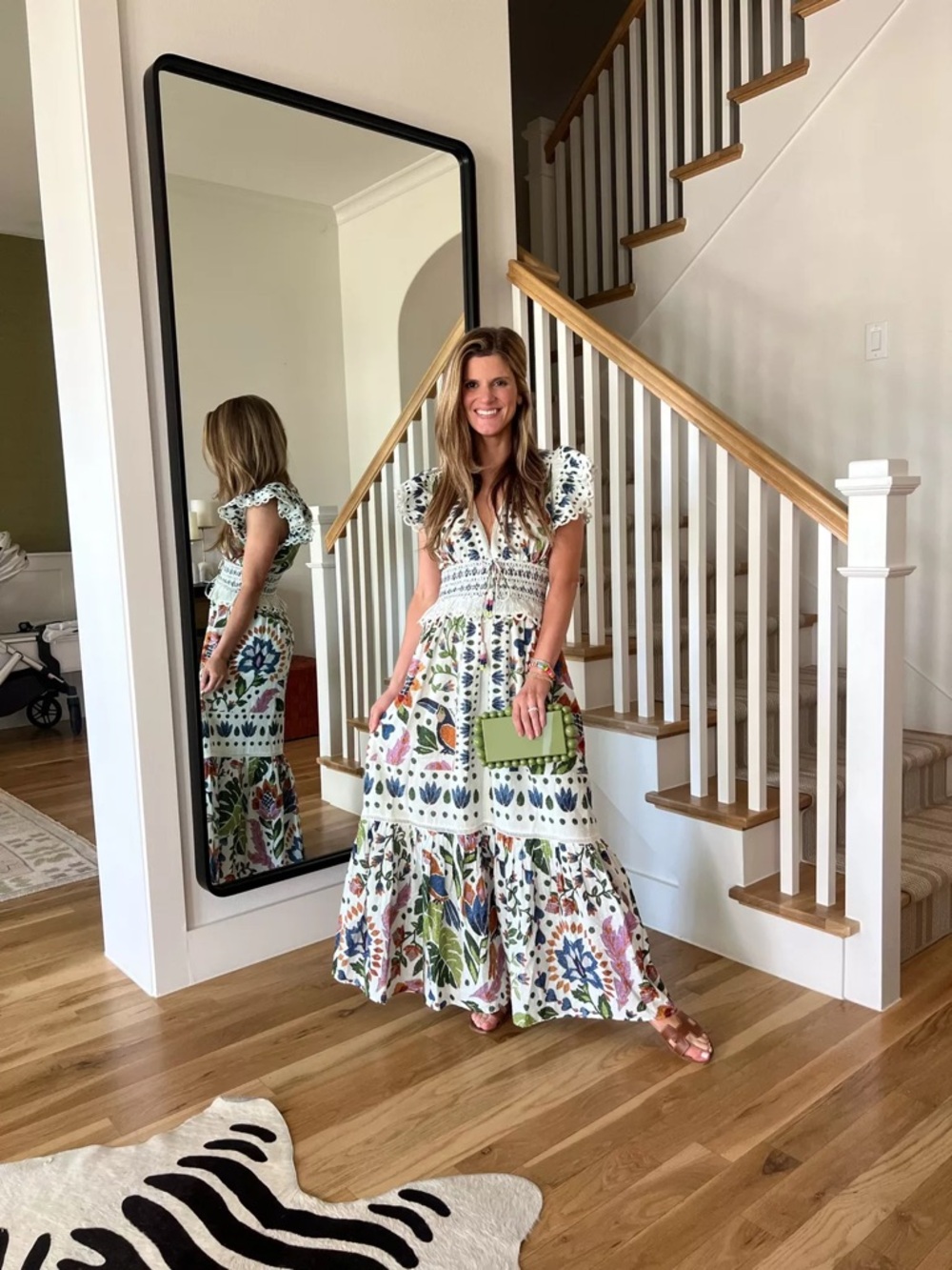 NEW Viral Camila Summer Garden Party Floral Maxi Dress Cotton Scallop Smocked - Picture 4 of 16